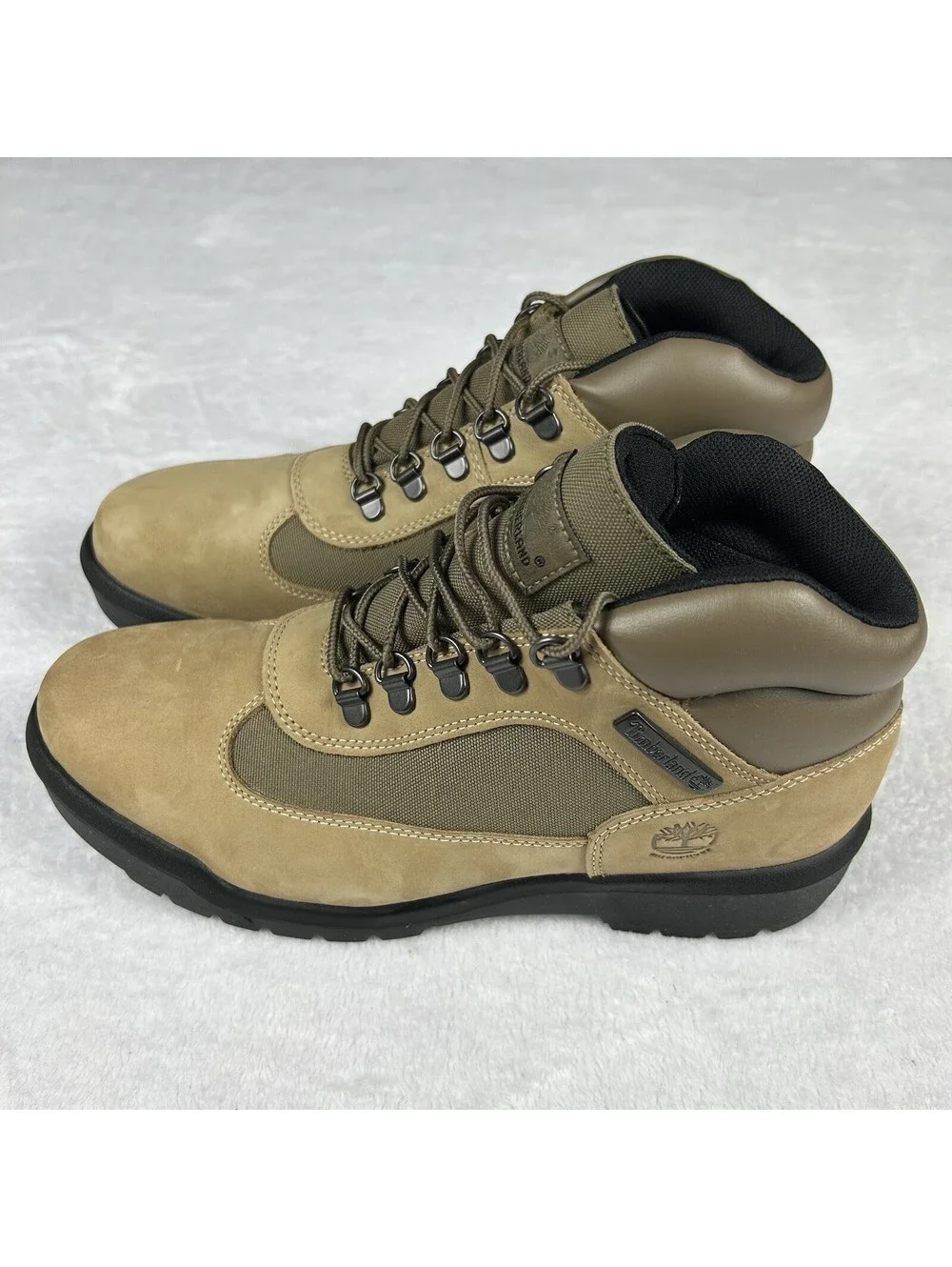 Timberland Field Boots WP Mid Lace Men’s Size 9.5 Beige Nubuck Hiking Boots New